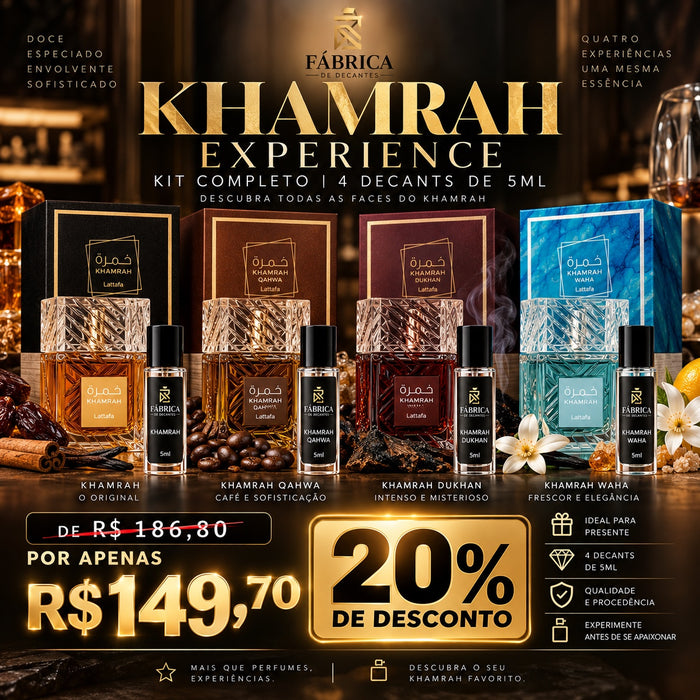 Khamrah Experience - kit com 4 decants de 5ml